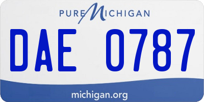 MI license plate DAE0787