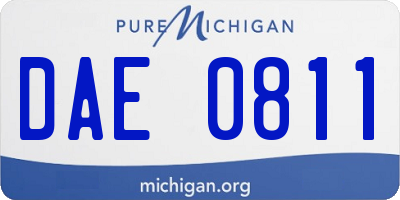 MI license plate DAE0811