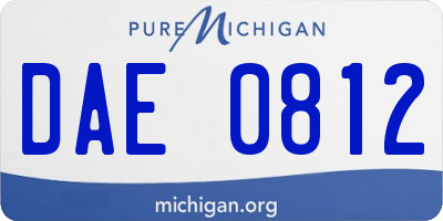 MI license plate DAE0812