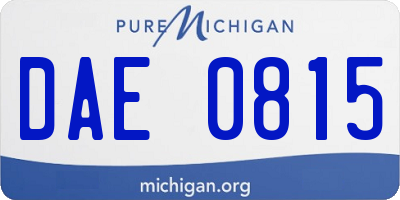 MI license plate DAE0815