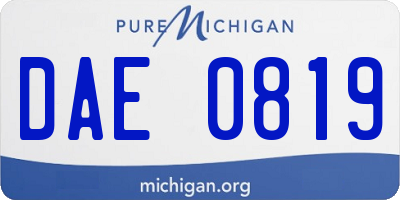 MI license plate DAE0819