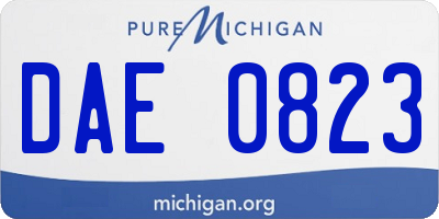MI license plate DAE0823