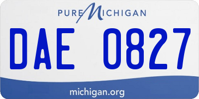 MI license plate DAE0827