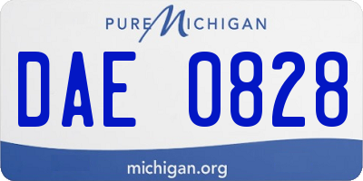 MI license plate DAE0828