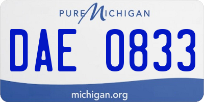 MI license plate DAE0833