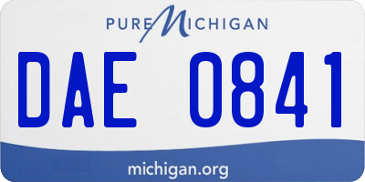 MI license plate DAE0841