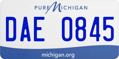 MI license plate DAE0845