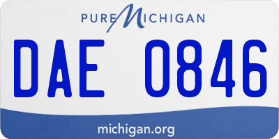 MI license plate DAE0846