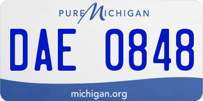 MI license plate DAE0848