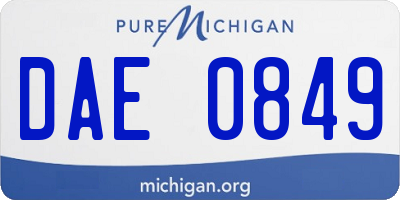 MI license plate DAE0849