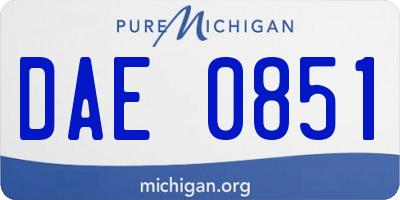 MI license plate DAE0851