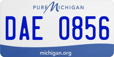 MI license plate DAE0856