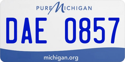 MI license plate DAE0857