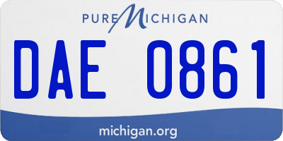 MI license plate DAE0861