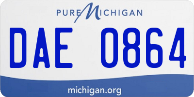 MI license plate DAE0864
