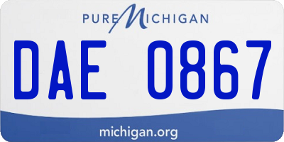 MI license plate DAE0867