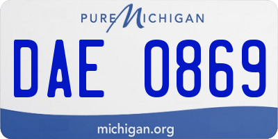 MI license plate DAE0869
