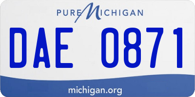 MI license plate DAE0871