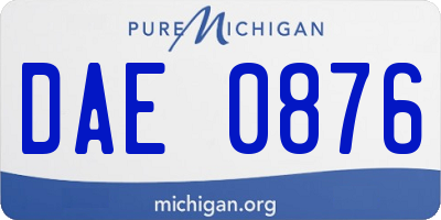 MI license plate DAE0876