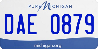 MI license plate DAE0879