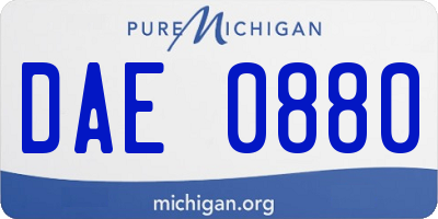 MI license plate DAE0880