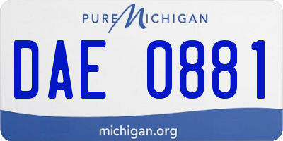 MI license plate DAE0881