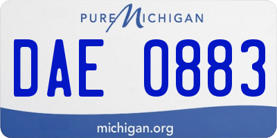 MI license plate DAE0883