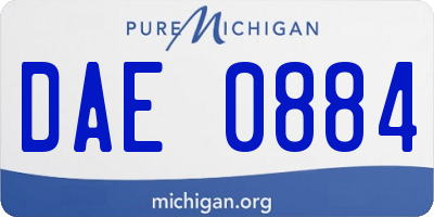 MI license plate DAE0884