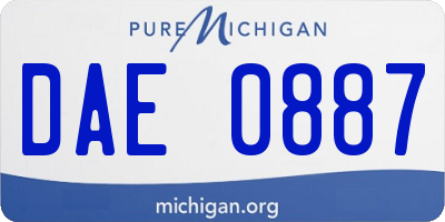 MI license plate DAE0887