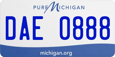 MI license plate DAE0888