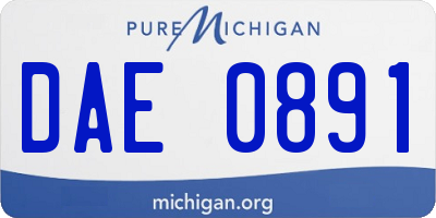 MI license plate DAE0891