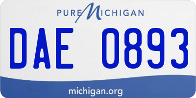 MI license plate DAE0893