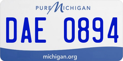 MI license plate DAE0894