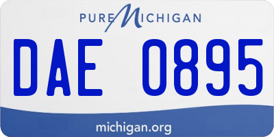 MI license plate DAE0895