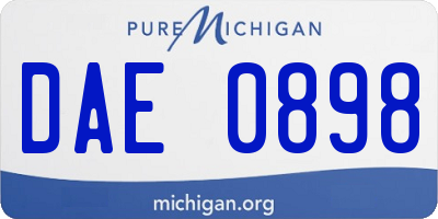 MI license plate DAE0898