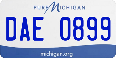 MI license plate DAE0899
