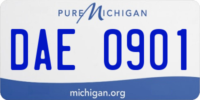 MI license plate DAE0901