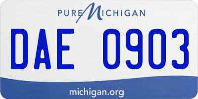 MI license plate DAE0903