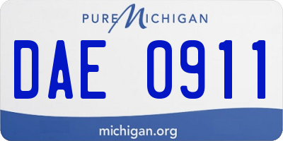 MI license plate DAE0911