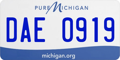 MI license plate DAE0919