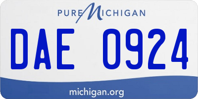 MI license plate DAE0924