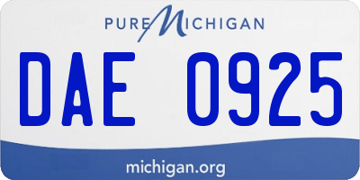 MI license plate DAE0925