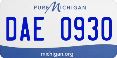 MI license plate DAE0930