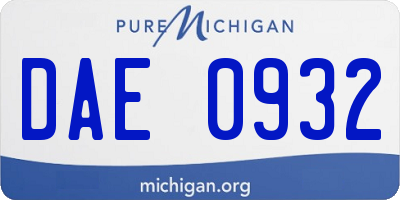 MI license plate DAE0932