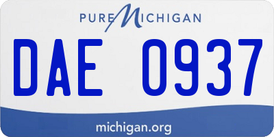 MI license plate DAE0937