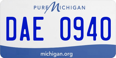 MI license plate DAE0940