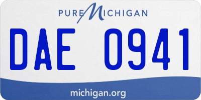 MI license plate DAE0941