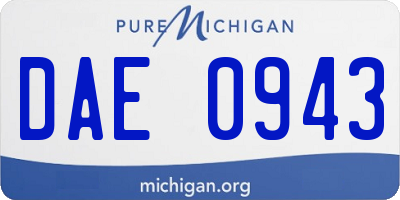 MI license plate DAE0943