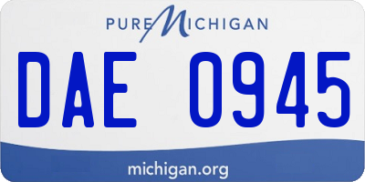 MI license plate DAE0945