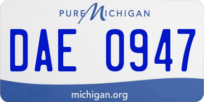 MI license plate DAE0947